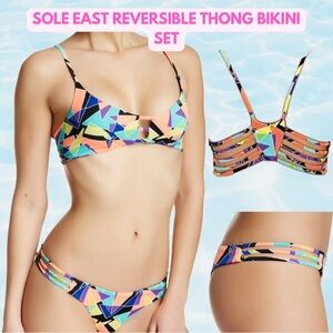 Sole East Reversible Brazilian Thong Bikini Set